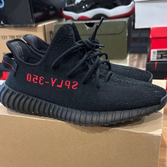 Yeezy Black and Red Boost 350 V2 Sneakers